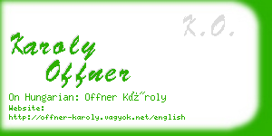 karoly offner business card